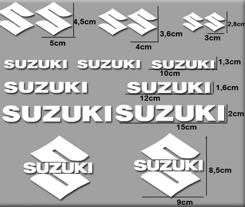 Motorrad Aufkleber Set RGSX Suzuki R169 Aufkleber Sticker Decals Logo Vinyl (Weiß) von Aufgeklebt