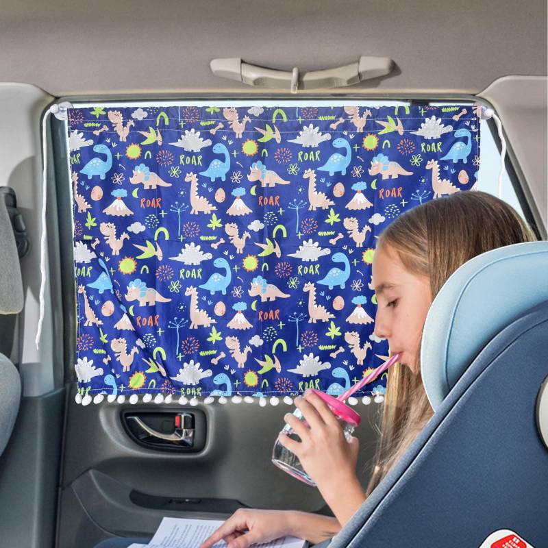 Aufisi Sonnenschutz Auto Baby 2 Stück- 63x49 cm Sonnenblende Auto Seitenscheibe mit 2 Saugnäpfen, Geeignet für Familienreisen, Muster 2 von Aufisi