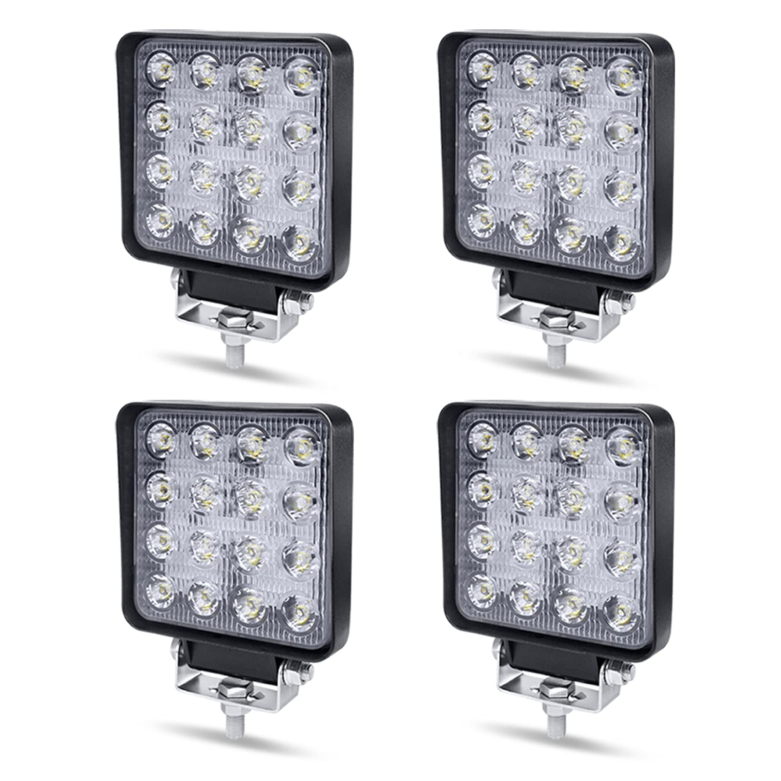 AufuN Arbeitsscheinwerfer LED 12V 48W Offroad Reflektor Flutlicht Zusatzscheinwerfer 4320lm, Scheinwerfer IP67 Wasserdicht für Traktor, SUV, UTV, ATV, 4 Stück AufuN Arbeitsscheinwerfer LED 12V 48W Offroad Reflektor Flutlicht Zusatzscheinwerfer 4320lm, Scheinwerfer IP67 Wasserdicht für Traktor, SUV, UTV, ATV, 4 Stück von AufuN