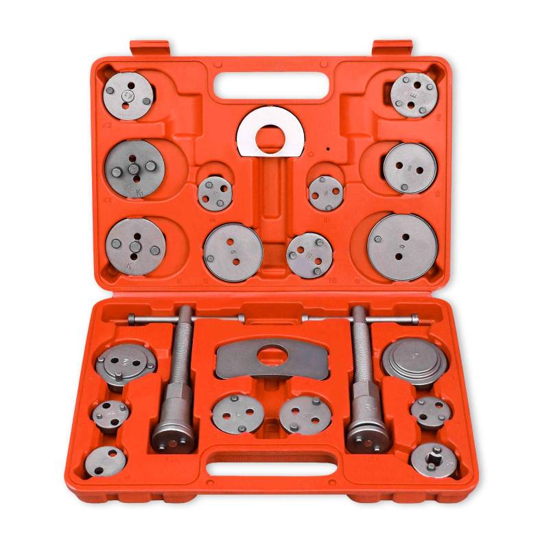 AufuN Universal Bremskolbenrücksteller Set 22 TLG Bremskolben Rücksteller Bremssattel Kolben Wind Zurück Tool Kit Spindel KFZ Werkzeug von AufuN