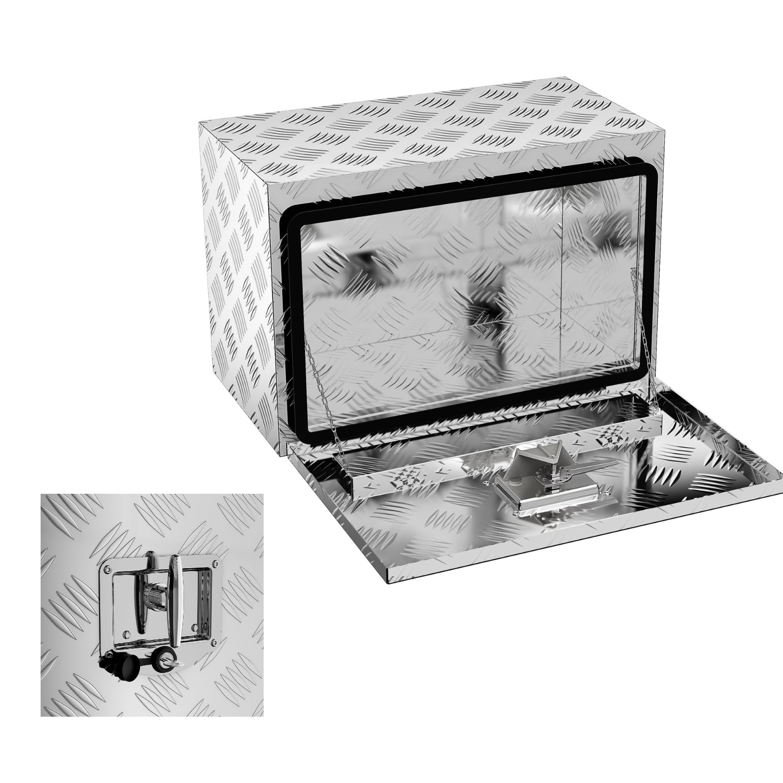 Aufun Aluminium Unterboden-LKW-Box Pickup-Aufbewahrungsbox Wasserdicht Mit Schloss, T-förmigem Griff Aluminium-Truckbox Für LKW, Anhänger, Pick-up,Wohnmobile 61x36x40,5 cm Aufun Aluminium Unterboden-LKW-Box Pickup-Aufbewahrungsbox Wasserdicht Mit Schloss, T-förmigem Griff Aluminium-Truckbox Für LKW, Anhänger, Pick-up,Wohnmobile 61x36x40,5 cm von AufuN