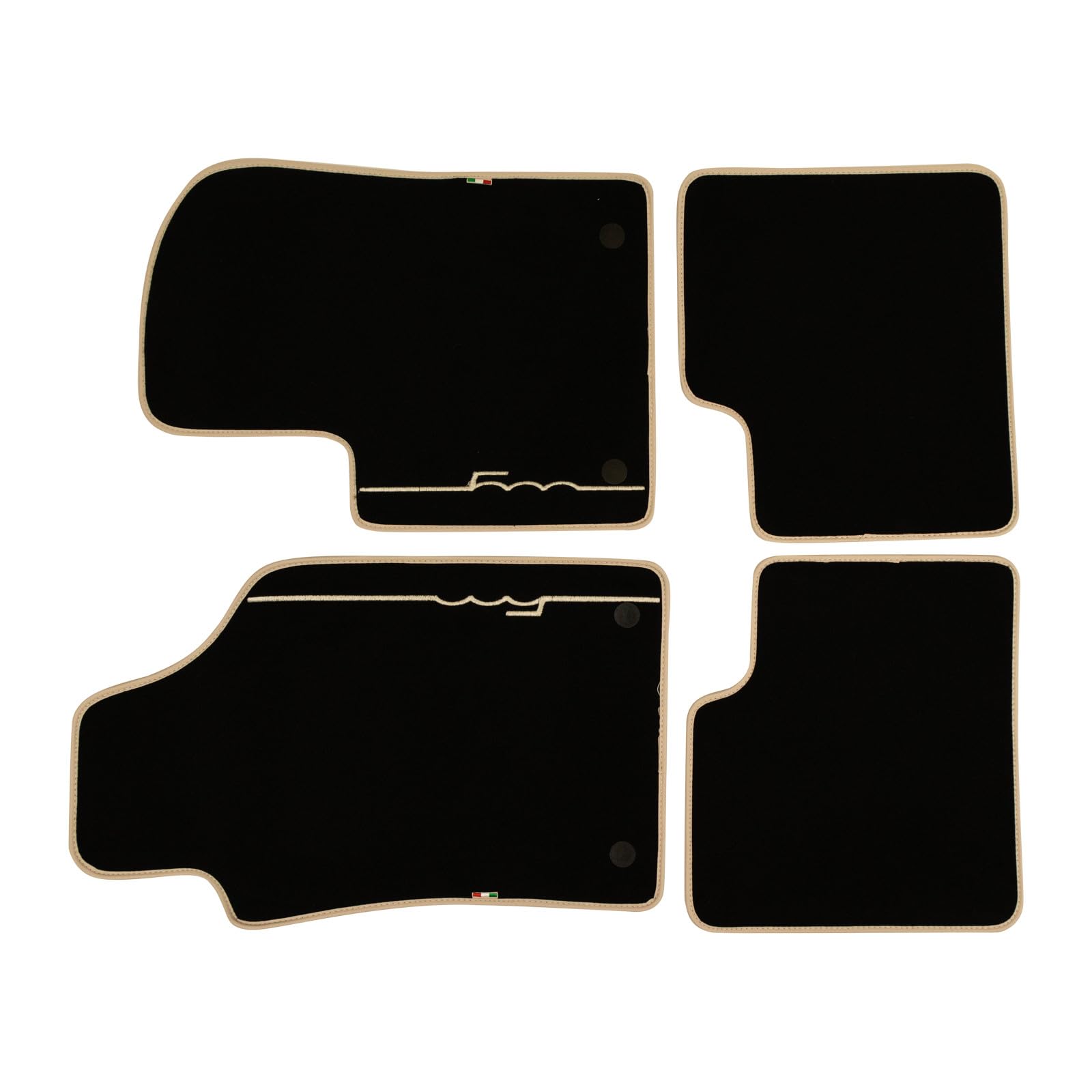 Original Fußmatten-Satz Velour mit Elfenbeinfarbenen 500-Logo und Italienischer Flagge 71807944 von Augustin Group
