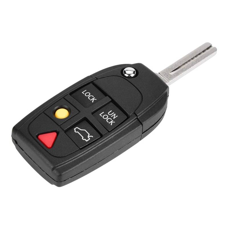 Key Shell Case Auto Keyless Entry-Fernbedienung mit geradem Schlüssel Ersatz Schlüsselanhänger Shell Case für S80 V70 XC70 XC90 S60 2000-2009 Schwarz von Aukson