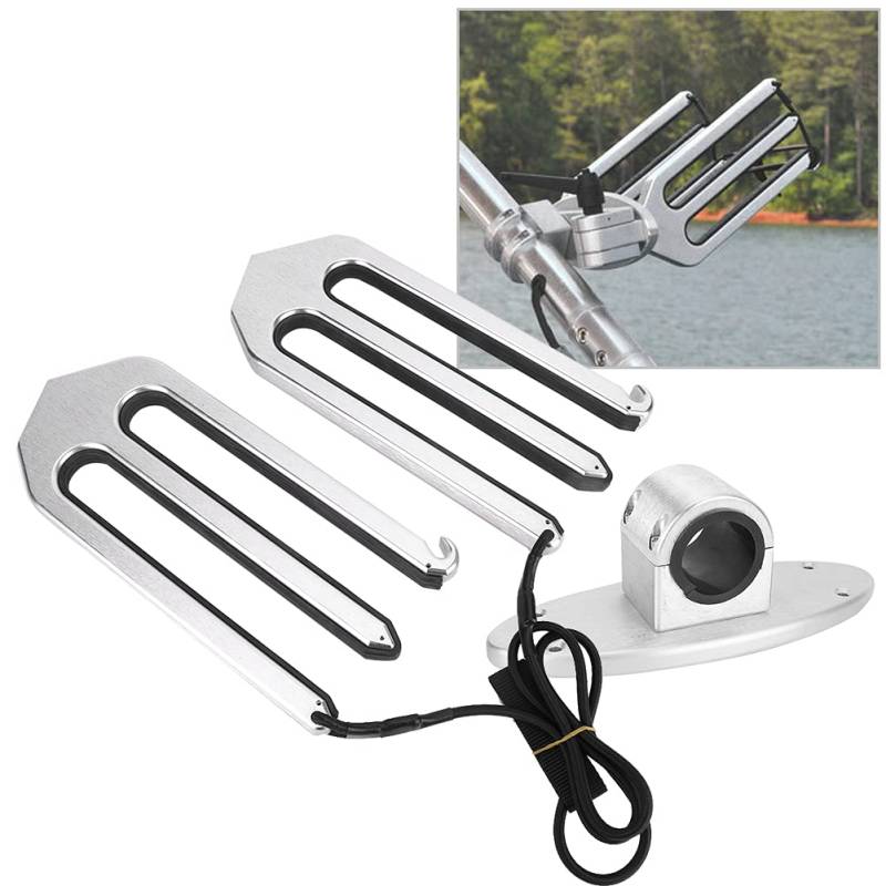 Locking Surfboard Rack, CNC Aluminium Wiredrawing Wakesurf Wakeboard Rack Surfboard Gabelhalter Set Boot Yacht Zubehör, Bat Angle Mount Wakeboard Tower von Aukson