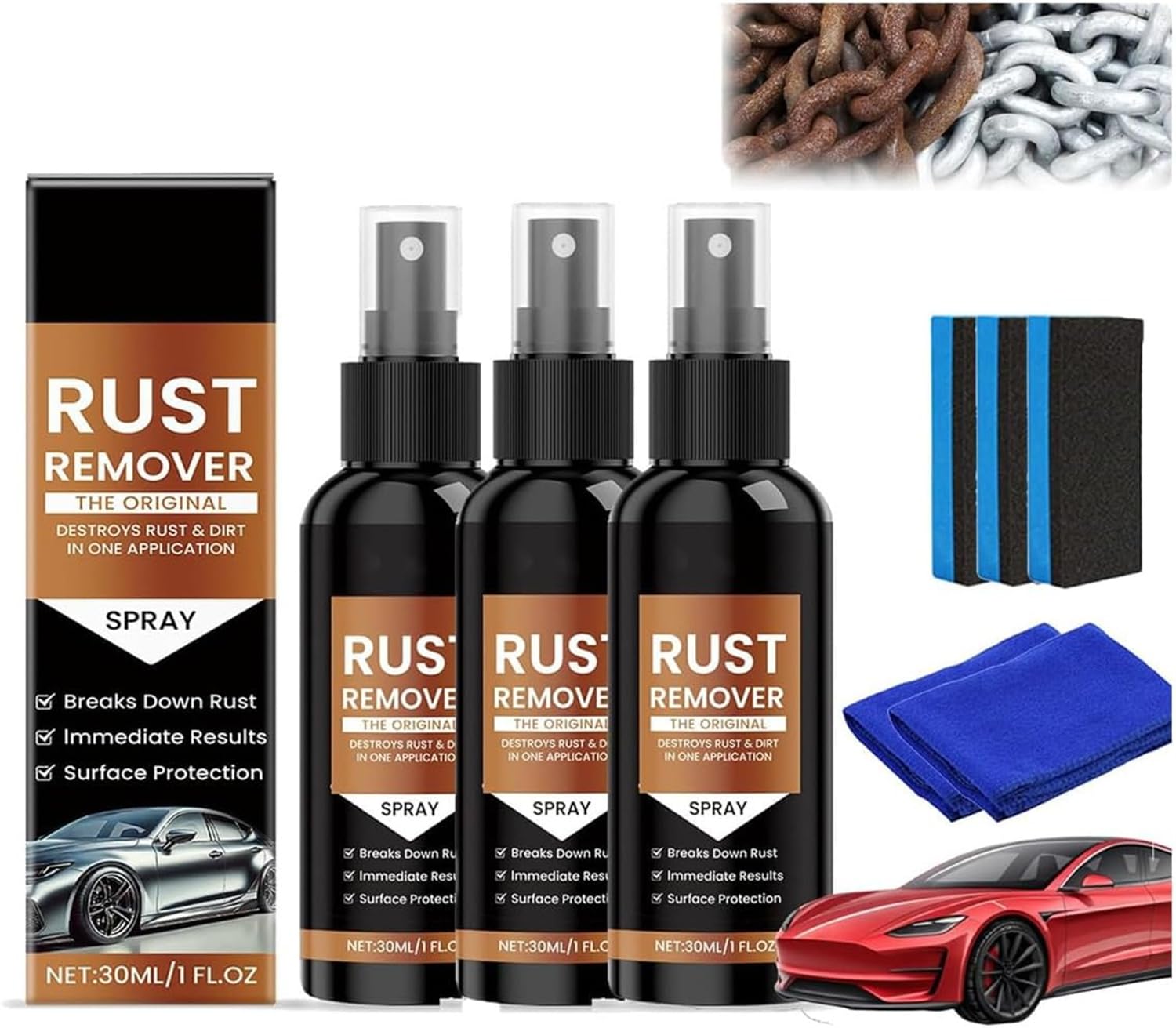 Aumude Rostentferner Spray, 2025 Upgrade Rostentferner für Metall, Auto Kratzerentferner, Eisenfleckenreiniger für mehrere Oberflächen, für Heavy Duty Rostlöser für Metall, Werkzeuge, Autos (3 Stück) Aumude Rostentferner Spray, 2025 Upgrade Rostentferner für Metall, Auto Kratzerentferner, Eisenfleckenreiniger für mehrere Oberflächen, für Heavy Duty Rostlöser für Metall, Werkzeuge, Autos (3 Stück) von Aumude