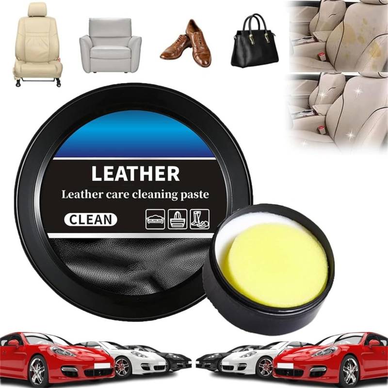Reinigungs- und Pflegecreme & Reinigungspaste für Lederpflege, Automobilinnenraum Lederreinigungscreme, Auto Leder Conditioner Ölpaste, Lederpflege Reinigungspaste, Lederreparaturset für Auto (1Pcs) von Aumude