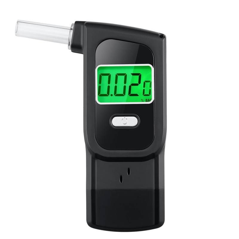 Tragbarer Alkoholtester, zertifiziert, tragbarer Alkoholtest mit 10 Mundstücken, professionelle Genauigkeit, genauer Alkoholtester mit digitalem LCD-Display, geeignet für den persönlichen Gebrauch zu von Aunnhon