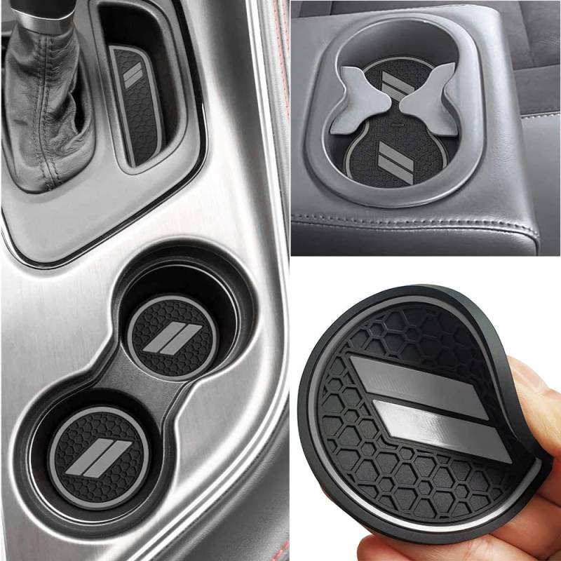Auprite Anti-Staub-Matten für Dodge Challenger Zubehör 2015, 2016, 2017, 2018, 2019, 2020, 2021, 2022, 2023, passgenau für Getränkehalter, Matten, Tür, Tasche, Mittelkonsole, 11 Stück/Set (grau) von Auprite