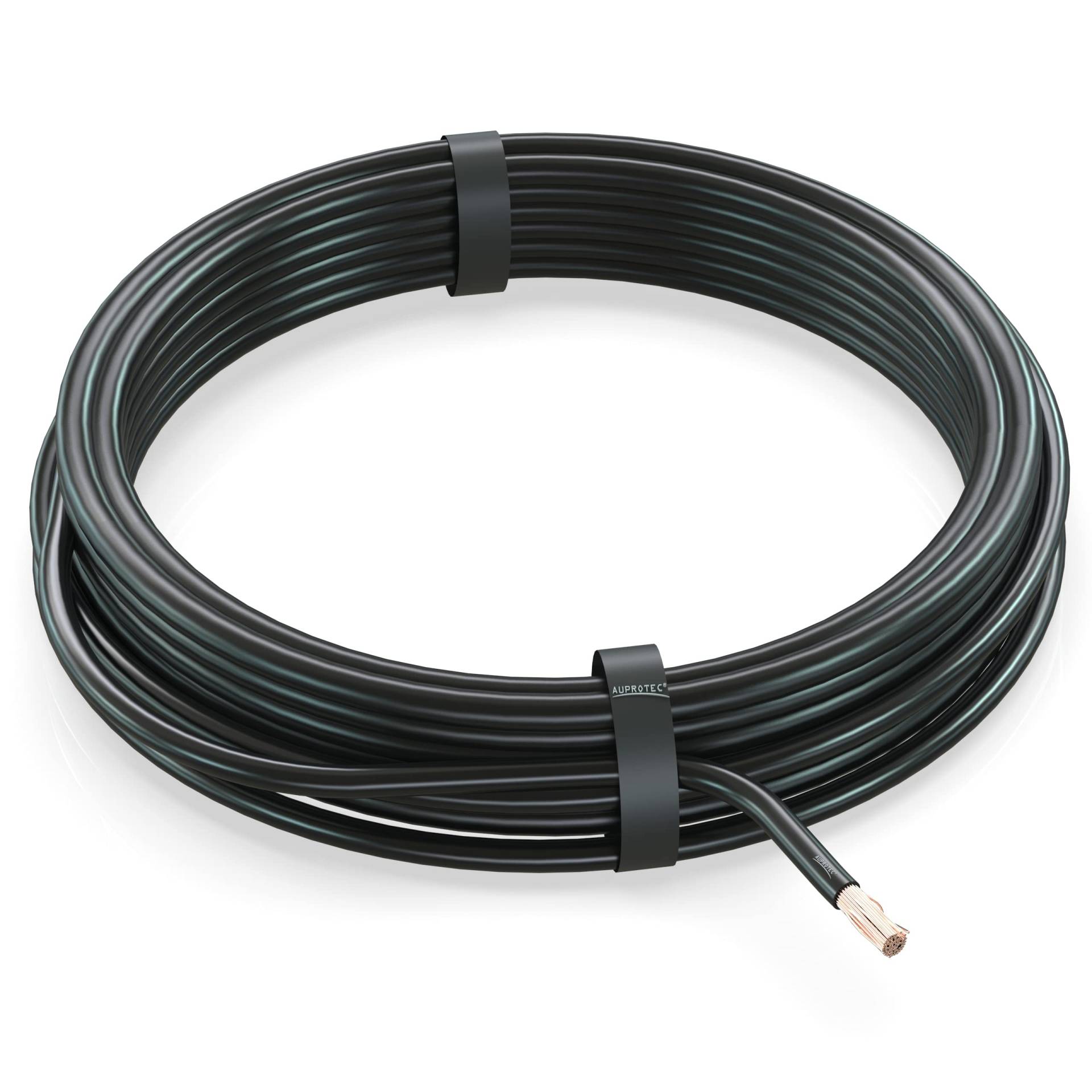 AUPROTEC 10m Fahrzeugleitung 1,0 mm² FLRY-B Auto Kabel als Ring Farbe schwarz von AUPROTEC