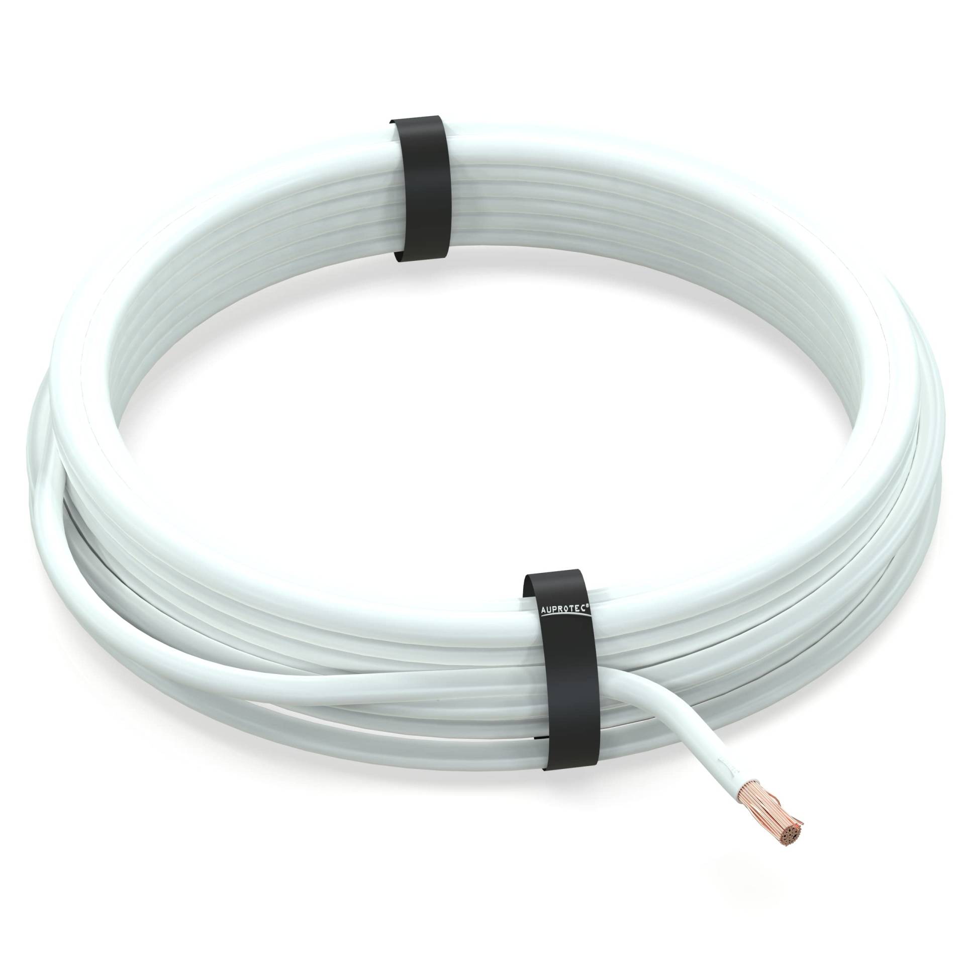 AUPROTEC 10m Fahrzeugleitung 1,0 mm² FLRY-B Auto Kabel als Ring Farbe weiß von AUPROTEC