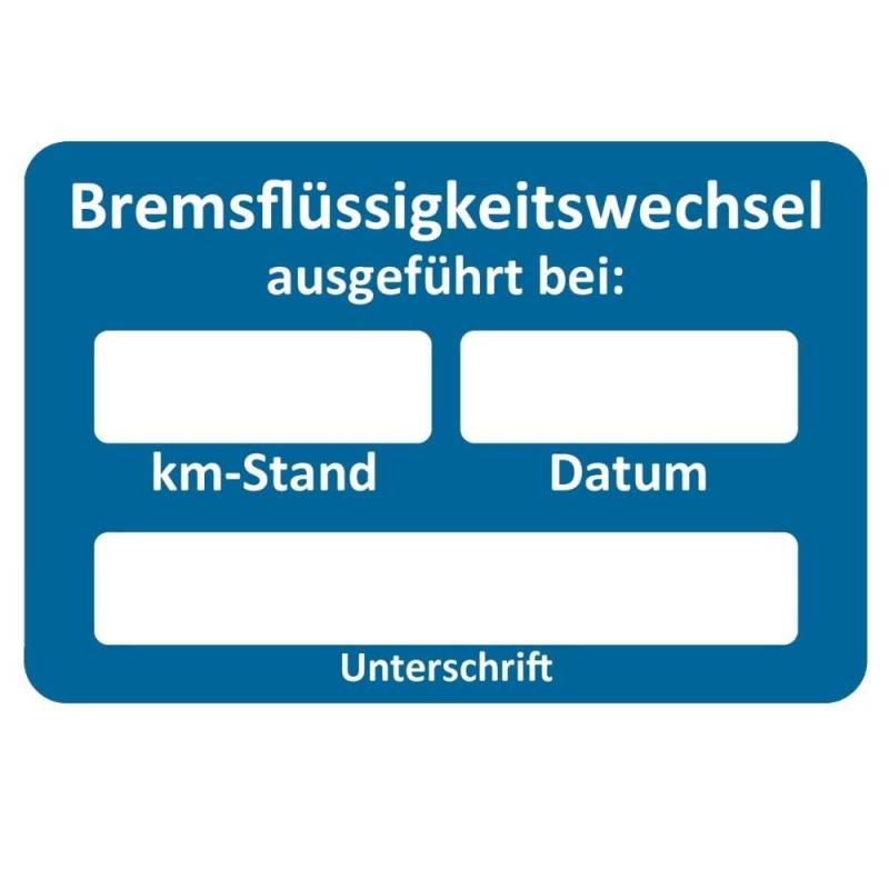 AUPROTEC Kundendienst Aufkleber Werkstatt Serviceaufkleber Auswahl: 100 Stück, Bremsflüssigkeitswechsel ausgeführt am von AUPROTEC