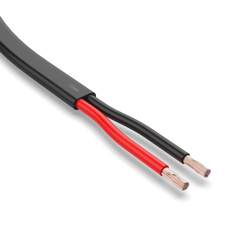 AUPROTEC 50m Flachkabel 2 adriges Elektrokabel Anhängerkabel 2 x 0,75 mm² von AUPROTEC