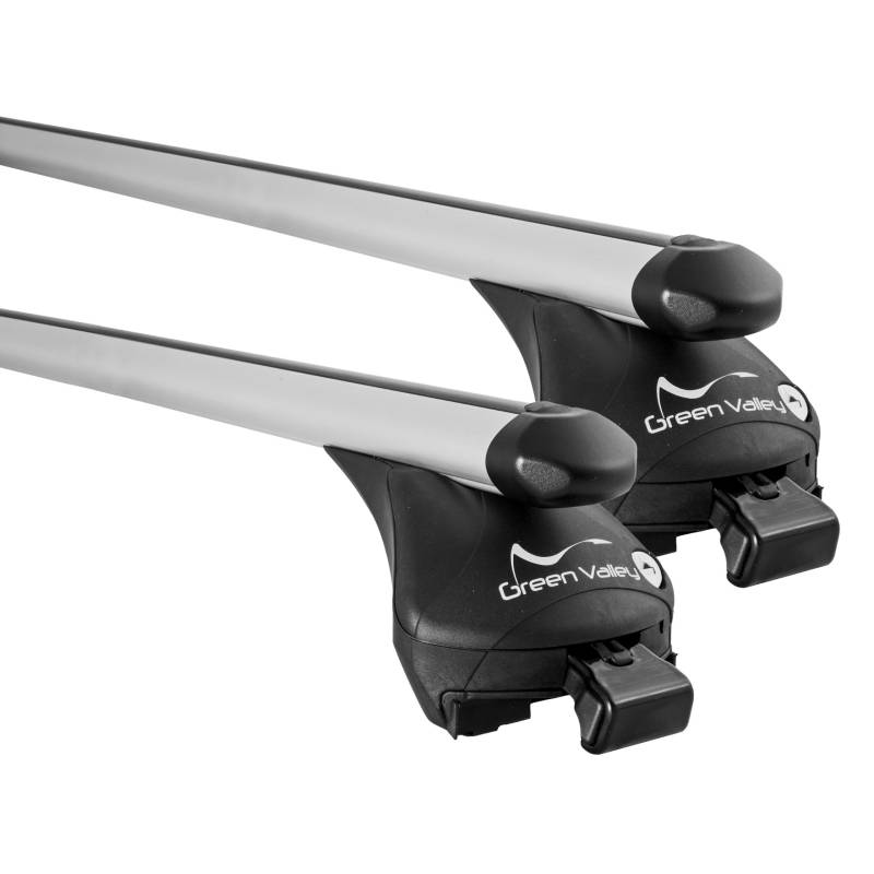 universal Alu Dachträger Quick Relingträger 107cm bis 100kg für aufliegende Dachreling von Aurilis