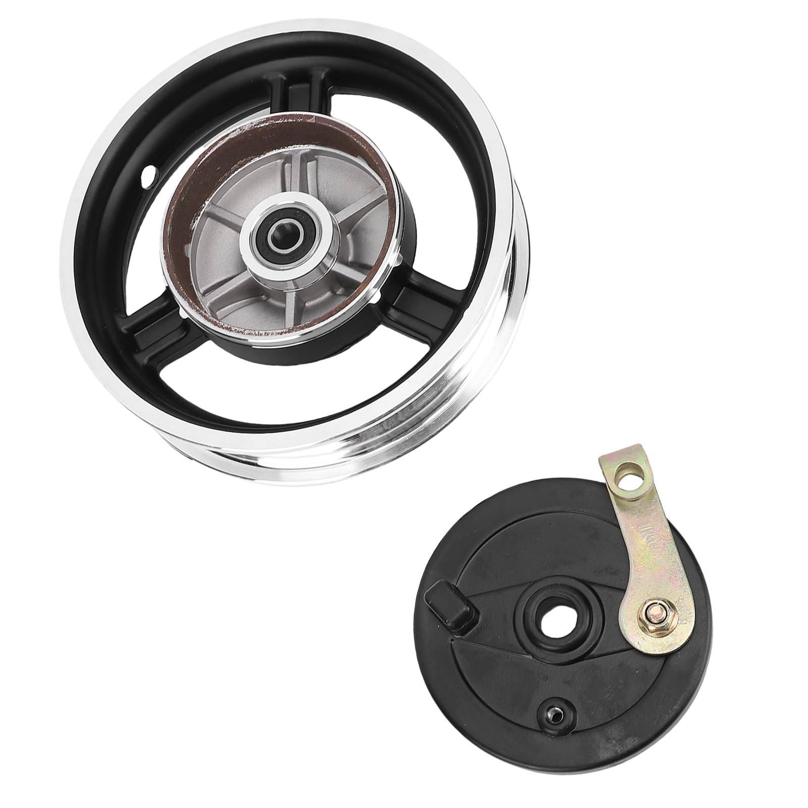 Ausla 10X3.0 Felge mit Bremssatz, M12 Stahlfelgennabenbaugruppe für Vorder- und Hinterreifen für Elektroroller, E-Bike, Mini-Pocketbike, Mini-Pit-Dirtbike Ausla 10X3.0 Felge mit Bremssatz, M12 Stahlfelgennabenbaugruppe für Vorder- und Hinterreifen für Elektroroller, E-Bike, Mini-Pocketbike, Mini-Pit-Dirtbike von Ausla