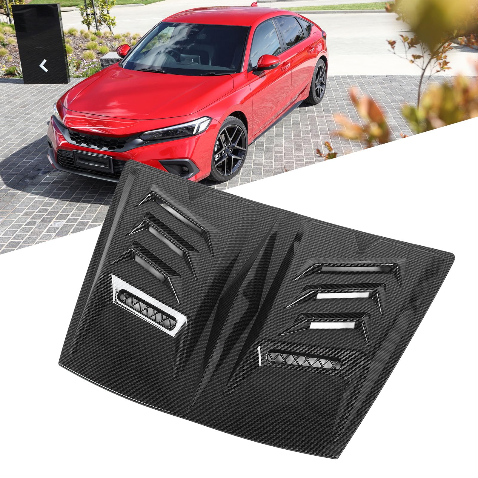 Ausla Motorhaube Entlüftungsabdeckungsverkleidung Motorhaube AIL Vent Tric Deckung Universal Fit für 1 Serie E90 E91 A 3 A 6 (Kohlefaser-Stil) von Ausla