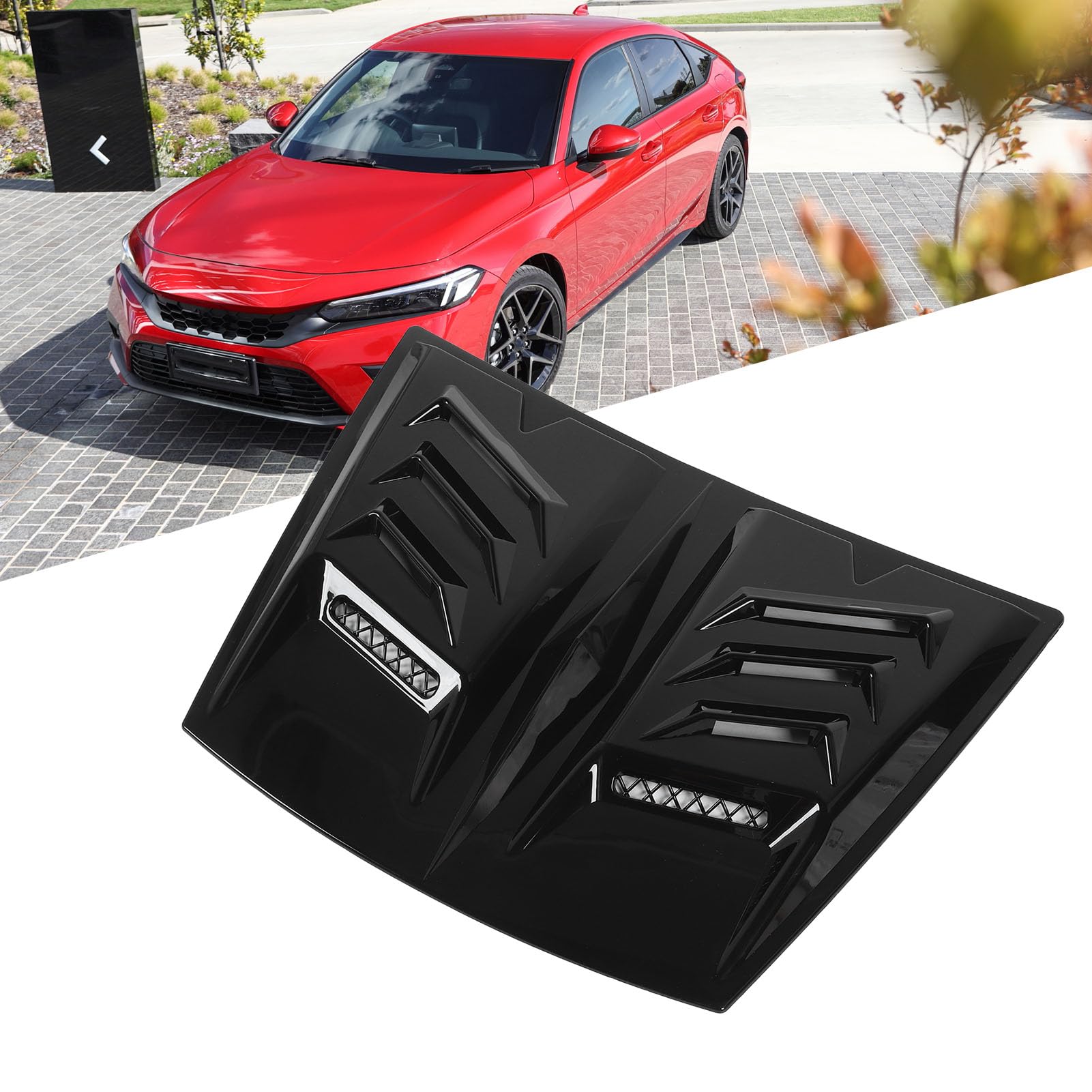 Motorhaube Entlüftungsabdeckungsverkleidung Motorhaube AIL Vent Tric Deckung Universal Fit für 1 Serie E90 E91 A 3 A 6 (Helles Schwarz) von Ausla