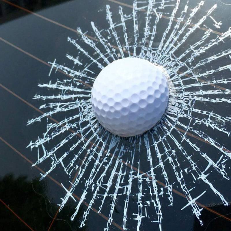 Lustige 3D Golfball Hit Fenster Riss Auto Windschutzscheibe Aufkleber Aufkleber Dekoration von Austinstore