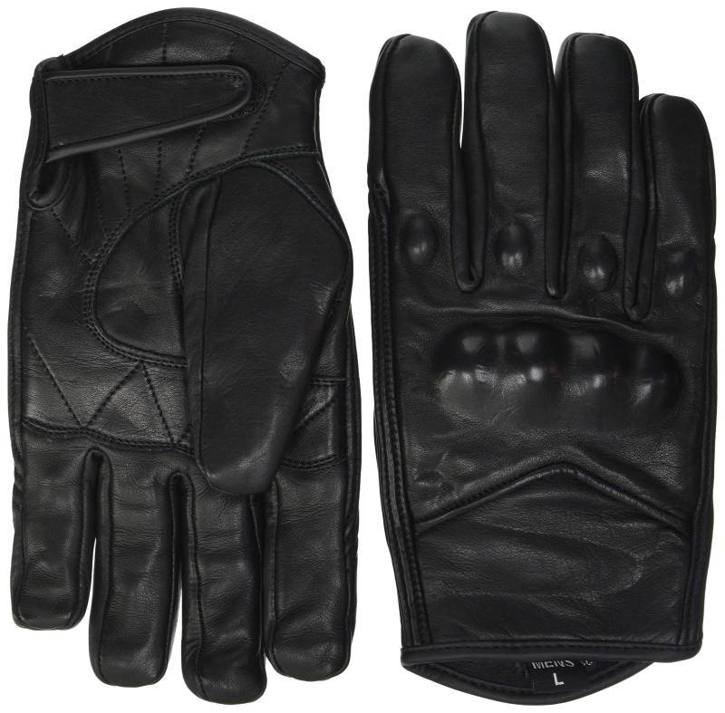 Short Black Leather Harley Style Cruiser Gloves Thermal with Hipora Waterproof Liner (XL) von Bikers Gear