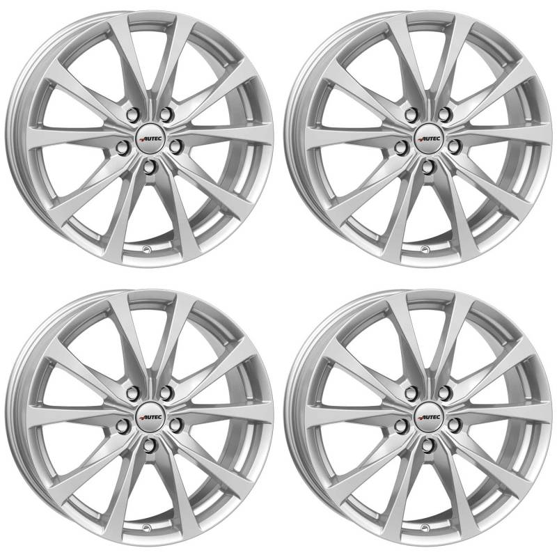 4x Autec Felgen BRIXEN 8.0x19 ET39 5x112 Brillantsilber kompatibel mit Audi S6 S4 A6 Q5 SQ5 S8 A8 A4 von Autec