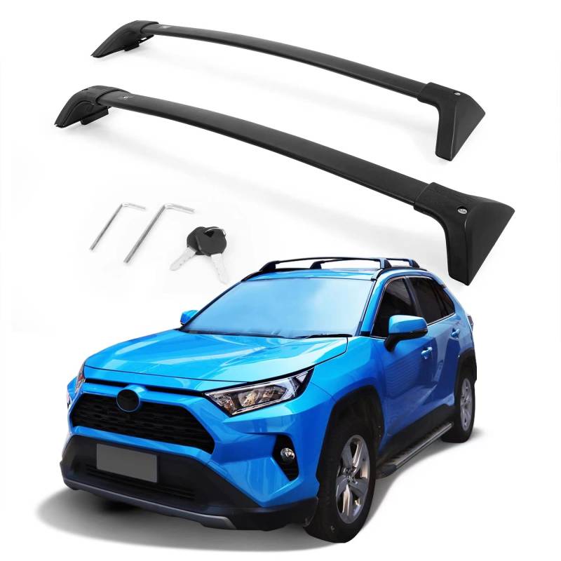 Autekcomma Roof Rack Cross Bars for Toyota RAV4 2019-2023 (Not Fit Models for Adventure/TRD Off-Road). Anti-Theft Lock Mechanism Black Matte Aluminum Anti-Corrosion crossbars von Autekcomma