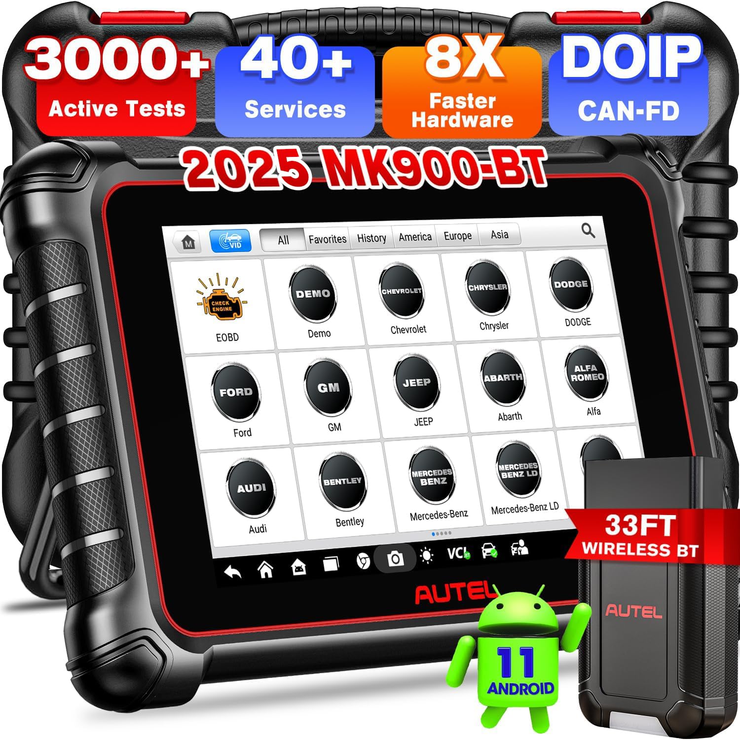 Autel MaxiCOM MK900BT 2025 OBD2 Diagnosegerät Auto mit VCI V150, 2.0 BT Version von MK900/ MK808S/ MK808BT/ MX808S, 3000+ Aktive Tests, 40+ Reset, Scan Aller Systeme, Auto VIN/Scan Lizenz, CANFD DoIP Autel MaxiCOM MK900BT 2025 OBD2 Diagnosegerät Auto mit VCI V150, 2.0 BT Version von MK900/ MK808S/ MK808BT/ MX808S, 3000+ Aktive Tests, 40+ Reset, Scan Aller Systeme, Auto VIN/Scan Lizenz, CANFD DoIP von Autel