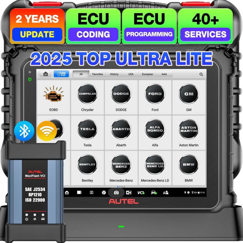 Autel MaxiCOM Ultra Lite [€2500-2 Jahre Kostenloses Update], 2025 Top Diagnose Scan Tool, Identisch mit Ultra MS919 MS909 Elite II Pro, ECU Programmierung & Codierung, 40+ Service von Autel