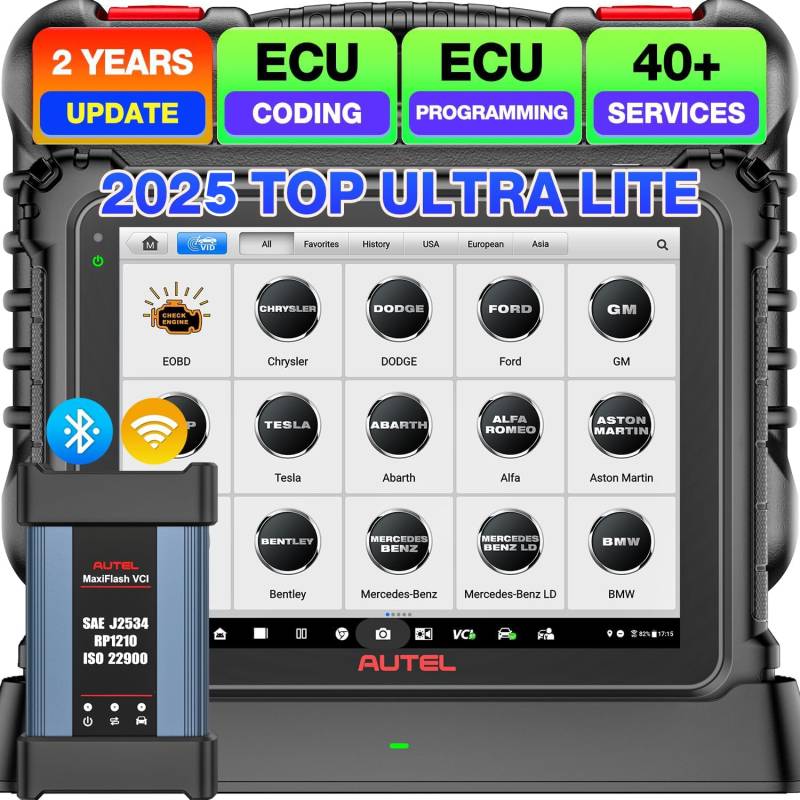 Autel MaxiCOM Ultra Lite S [€2500–2 Jahre Kostenloses Update], 2024 Top-Diagnose-Scan-Tool, Identisch mit Ultra MS919 MS909 Elite II, OE-TSB, Real Topologiekarte 2.0, ECU Programmierung, 40+ Service von Autel