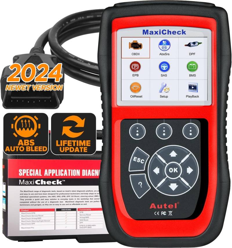 Autel MaxiCheck PRO ABS-Bleed-Scan-Tool mit ABS-SRS-Airbag-Diagnose, Ölrückstellung, EPB, SAS, BMS-Service für bestimmte Fahrzeuge (Olupart bis Baujahr 2015) von Autel