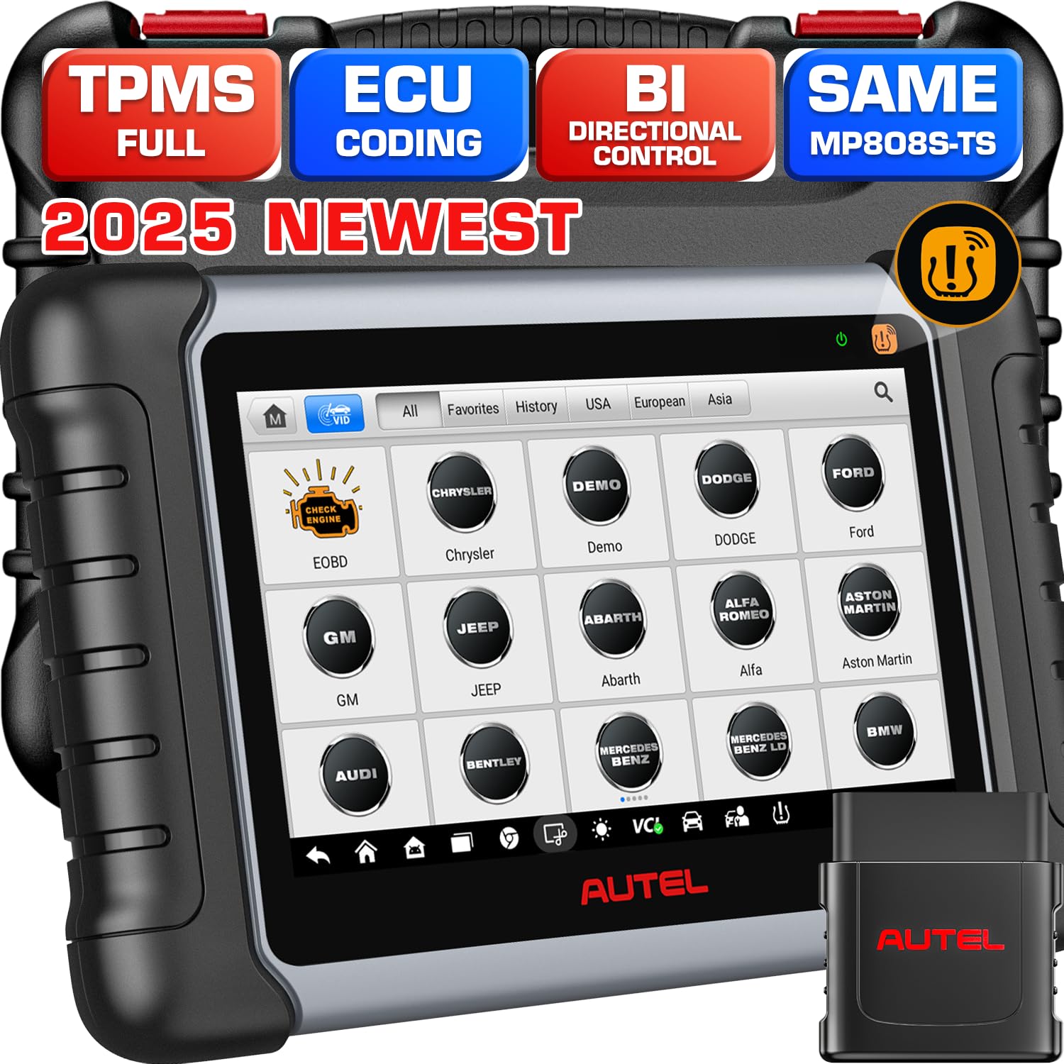 Autel MaxiDAS DS808TS: 2024 Android 11 Professionelle ECU-Codierung& TPMS als MP808S-TS/ MS906 PRO-TS/ MS906TS, Aufgerüstet von MP808TS/ DS808TS/ MP808S/ DS808, Bidirektionales Kontroll & 31+ Dienste von Autel