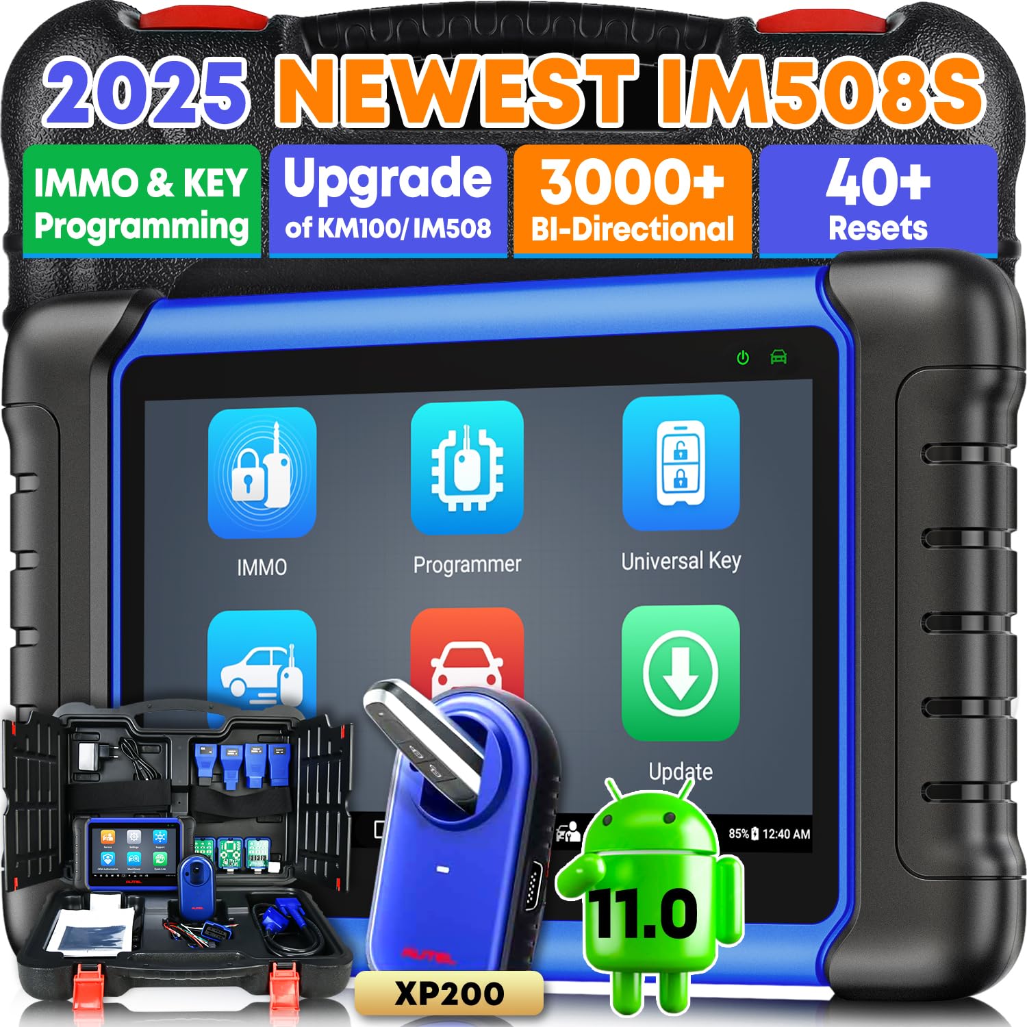 Autel MaxiIM IM508S Android 11 (Upgrade von IM508, 2-Jahres-Update,) 2025 Professionelles Schlüsselanhängern Programmiertool mit XP200, 40+ Dienste, Bidirektionales Kontroll Auto Diagnosegerät von Autel