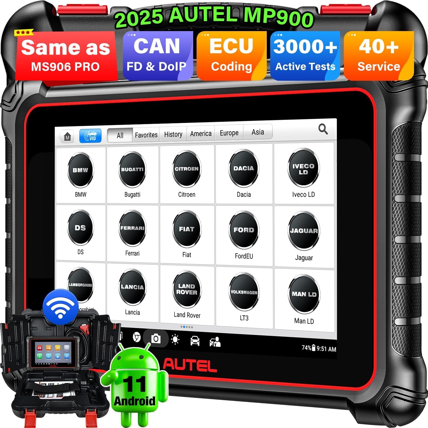 Autel MaxiPRO MP900 OBD2 Diagnosegerät, 2025 Neuer als MS906BT MP808BT PRO MK900 MX900 MK808S, ECU Codierungstool wie MS906 PRO MP900BT, 3000+ Aktive Tests, 40+ Dienste, CAN FD DOIP, WiFi-Druck, OS11 Autel MaxiPRO MP900 OBD2 Diagnosegerät, 2025 Neuer als MS906BT MP808BT PRO MK900 MX900 MK808S, ECU Codierungstool wie MS906 PRO MP900BT, 3000+ Aktive Tests, 40+ Dienste, CAN FD DOIP, WiFi-Druck, OS11 von Autel