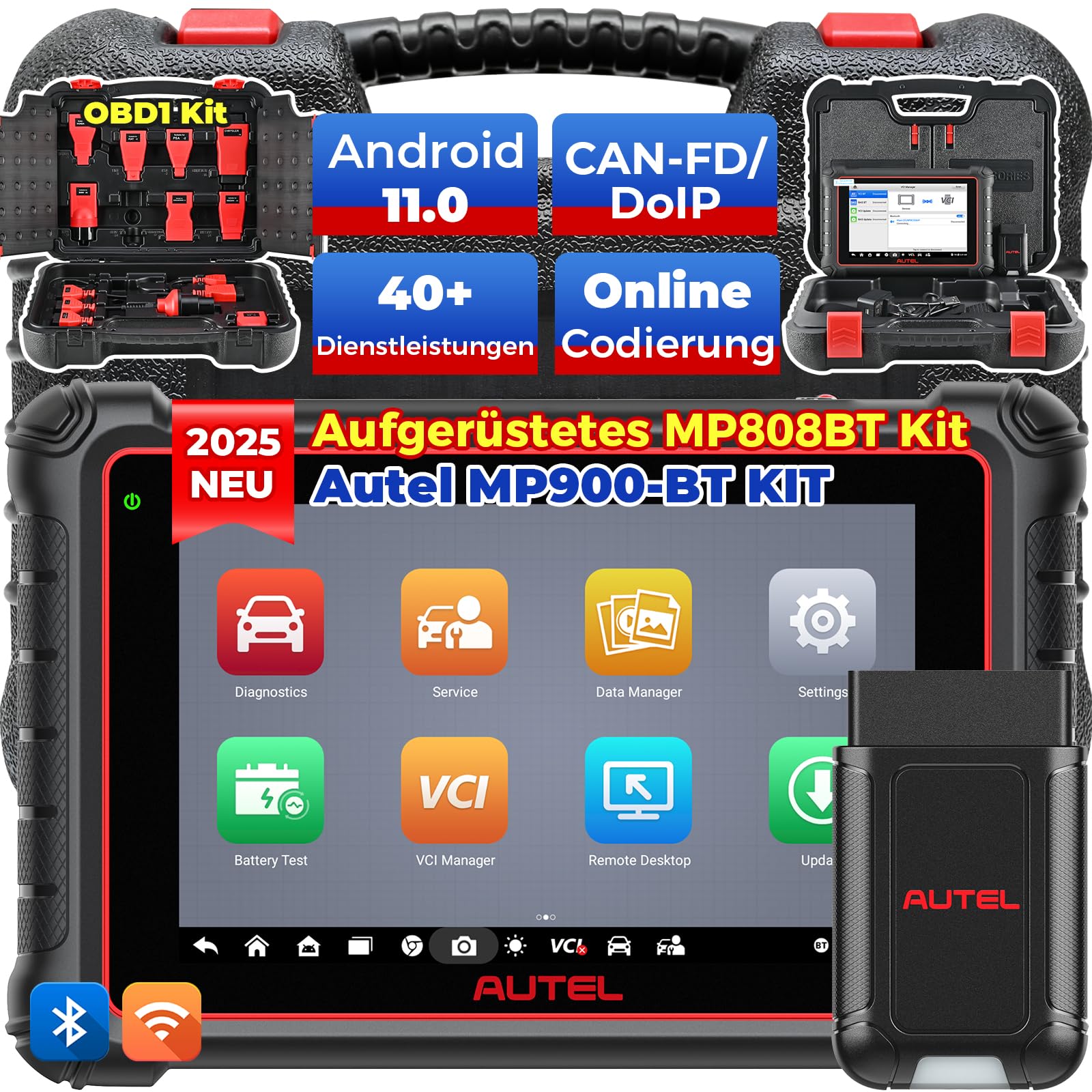 Autel MaxiPro MP900-BT Kit, 2024 Neu OBD2 Diagnosegerät, Upgrade von MP808 MS906 Serie, Bi-direktional Scantool, ECU-Codierung, AutoAuth, CAN-FD, DoIP, 40 Dienste, für Profi-Mechaniker, Werkstatt Autel MaxiPro MP900-BT Kit, 2024 Neu OBD2 Diagnosegerät, Upgrade von MP808 MS906 Serie, Bi-direktional Scantool, ECU-Codierung, AutoAuth, CAN-FD, DoIP, 40 Dienste, für Profi-Mechaniker, Werkstatt von Autel