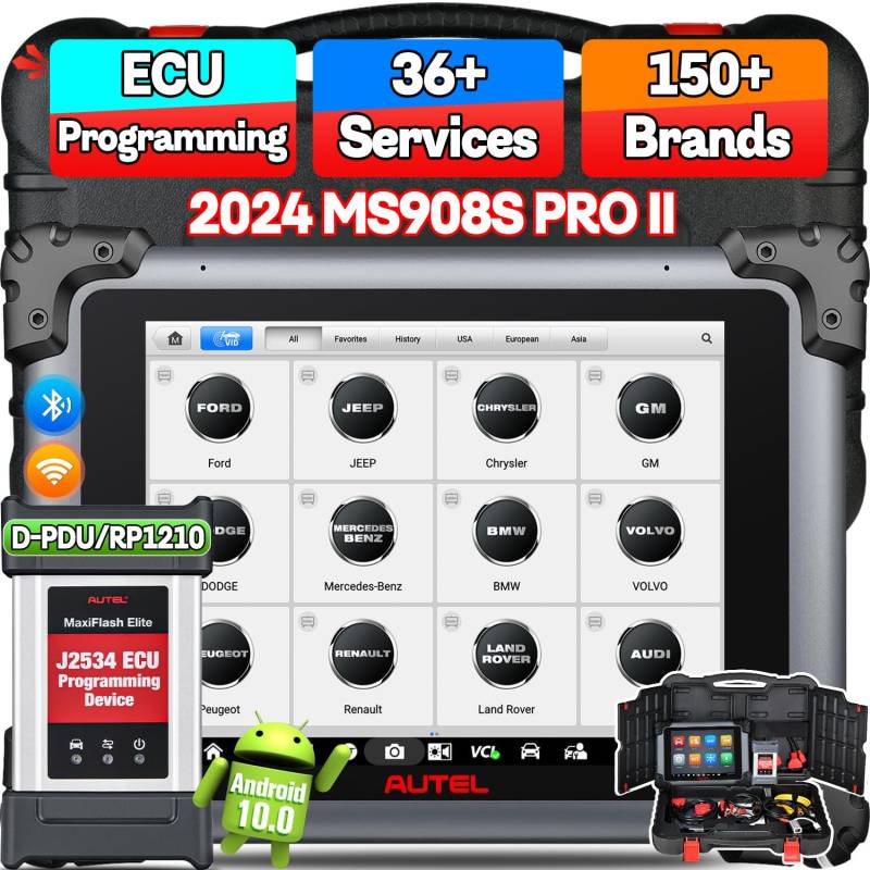 Autel MaxiSYS MS908S PRO II: 2024 J2534 ECU Programmierung Kodierung Anpassung, Level-Up von MS908S Pro Elite MK908P, Gleiche Programmierung wie Ultra MS919 MS909, Android 10 [Deutsch Unterstützen] von Autel