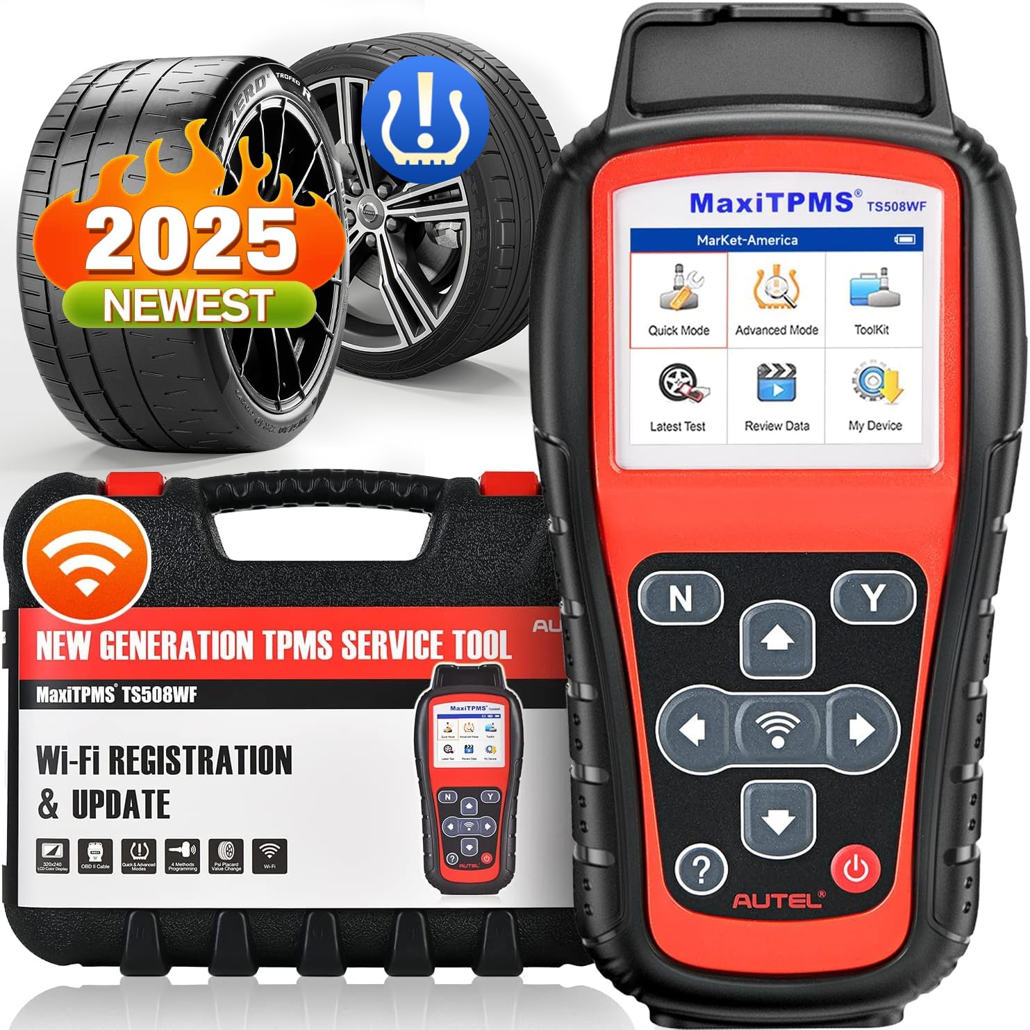 Autel MaxiTPMS TS508WF, Professional für Aktivieren/Neulernen Aller RDKS Sensoren, TPMS Reset, TPMS Programmierung von MX-Sensoren, 2024 Neueste, Upgrade von TS508, TS501, TS408, TPMS Diagnose von Autel