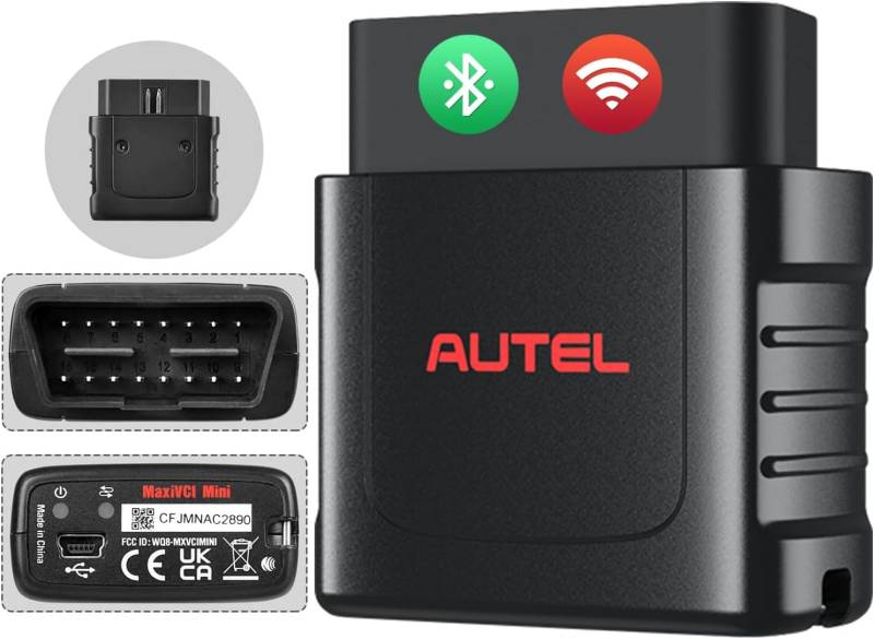 Autel MaxiVCI VCI Mini Wireless Diagnoseschnittstelle, 2025 Neuester Fahrzeug Wireless Dongle, Funktioniert mit Autel MaxiCOM MK808BT PRO MP808BT Pro MK808S-TS MX808S-TS MP808S-TS MK808TS MP808TS von Autel