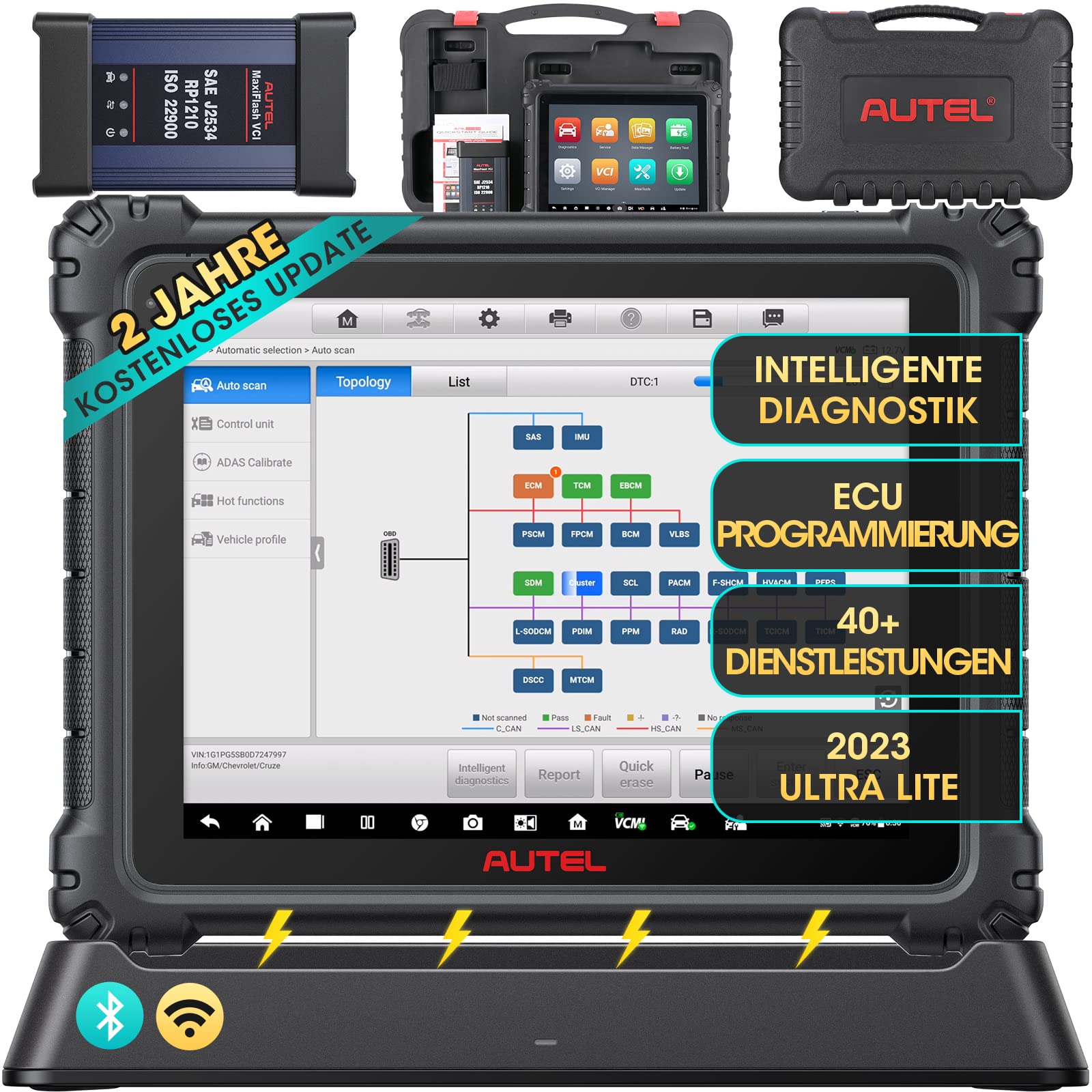 Autel MaxiCOM Ultra Lite OBD2 Diagnosegerät: 2 Jahre Update, Intelligentes Diagnosegerät, Neueres Modell von MS Elite MS919 MS909, ECU-Programmierung/Codierung, Topologie, Aktiver Test, 40+ Service Autel MaxiCOM Ultra Lite OBD2 Diagnosegerät: 2 Jahre Update, Intelligentes Diagnosegerät, Neueres Modell von MS Elite MS919 MS909, ECU-Programmierung/Codierung, Topologie, Aktiver Test, 40+ Service von Autel
