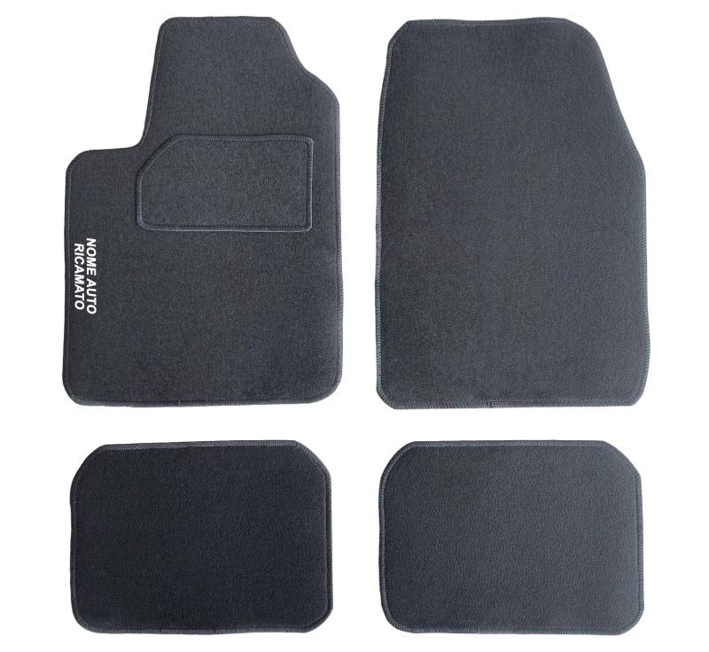 Auto Accessori Lupex Auto-Fußmatten-Set, kompatibel mit Micra, Fußmattenset personalisiert mit gesticktem Autonamen, Teppichmaterial, mit Fallschutz, Komplettset für Vorder- und Rückseite von Auto Accessori Lupex