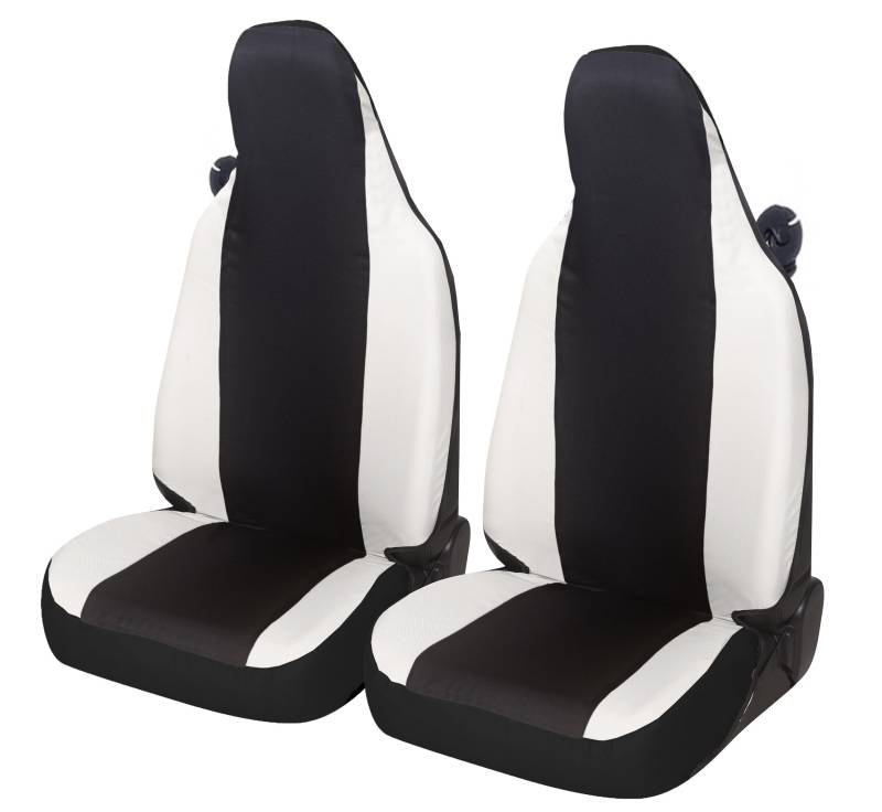 Auto Accessori Lupex Autositzbezüge kompatibel mit Smart fortwo 450 451 und 453 1 2 3 Serie Stoff Polyester (Schwarz-Weiß) von Auto Accessori Lupex
