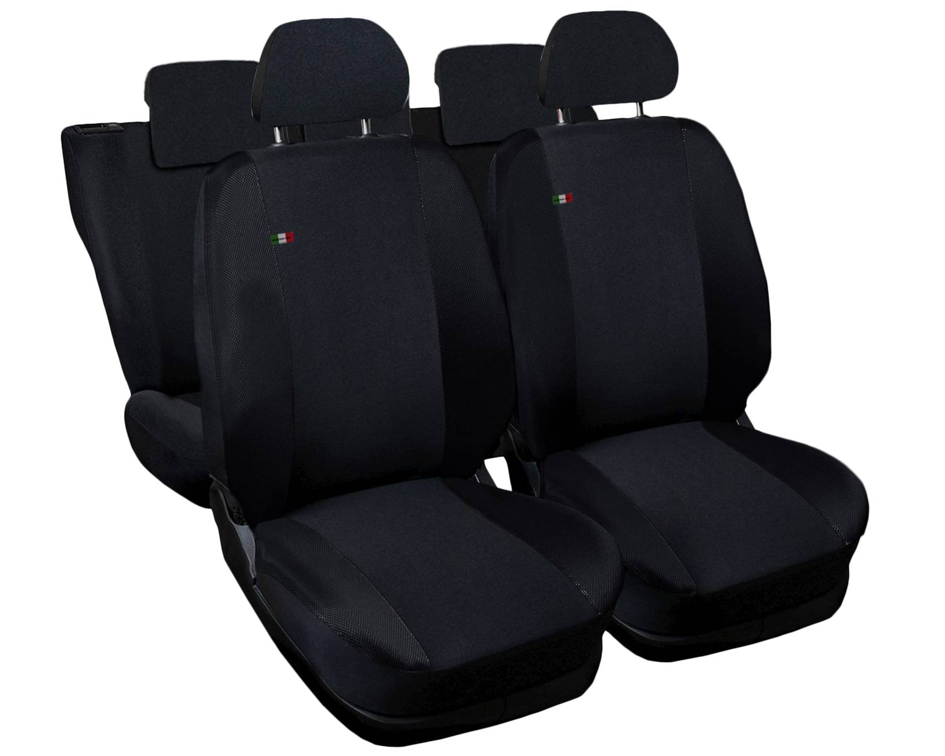 Auto Accessori Lupex Autositzbezüge passend für Q3 | Made in Italy | Set für Vorder- und Hinten | Sticklogo | Airbag anpassbar | Innenraum (schwarz/schwarz) von Auto Accessori Lupex