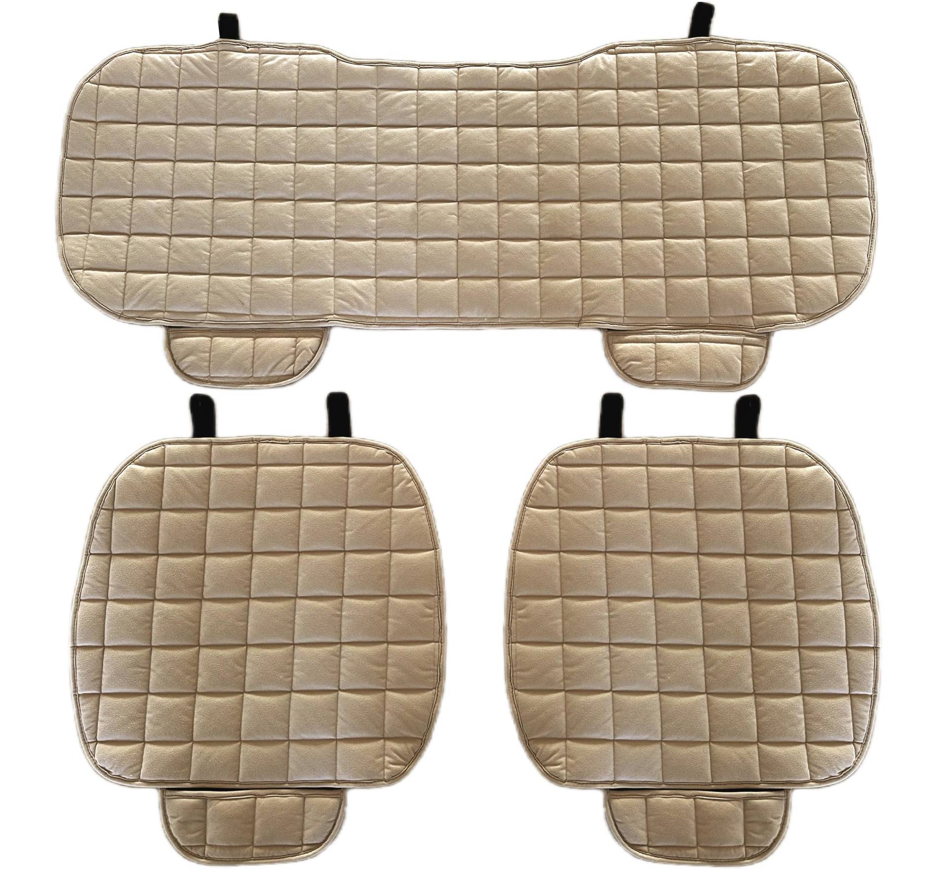 Auto Accessori Lupex Autositzbezug 3 Stück Universal Auto | Sitzschutz 2 vorne und 1 hinten | Protector Comfort Automotive Innenkissen (Beige) von Auto Accessori Lupex