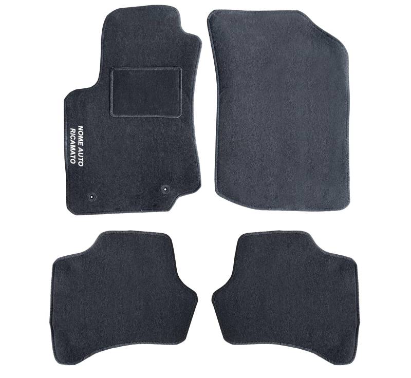 Auto Accessori Lupex | 4-teiliges Auto Fußmatten Set kompatibel mit 108 (2014-2021) | Maßgeschneiderte Teppichmatten mit 2 Befestigungsclips | Fahrer-Seite mit Stickerei | vorne und hinten von Auto Accessori Lupex