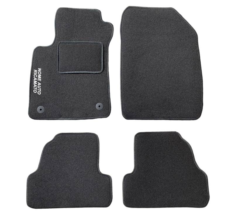 Auto Accessori Lupex | 4-teiliges Auto Fußmatten Set kompatibel mit Mokka A e B (2012 +) | Maßgeschneiderte Teppichmatten mit 2 Befestigungsclips | Fahrer-Seite mit Stickerei | vorne und hinten von Auto Accessori Lupex
