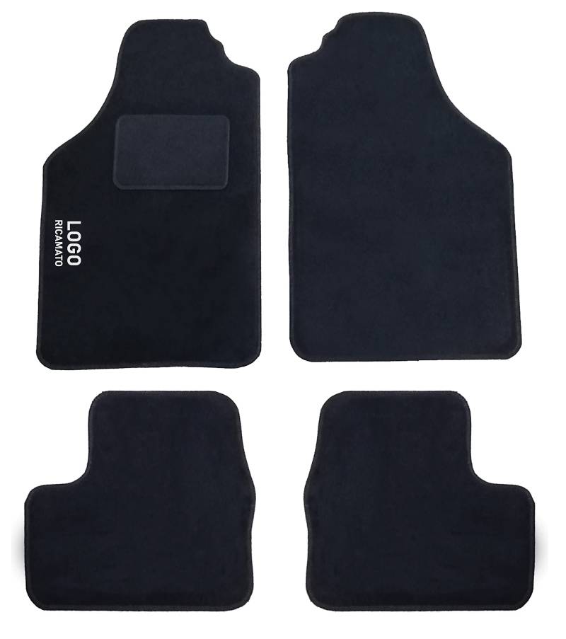 Auto Accessori Lupex Kompatible Auto-Fußmatten für Ypsilon ab 2003, Geformte Teppiche, Aus schwarzem Teppich, Gesticktes Logo mit Absatzschoner, Zubehör Innenbereich von Auto Accessori Lupex