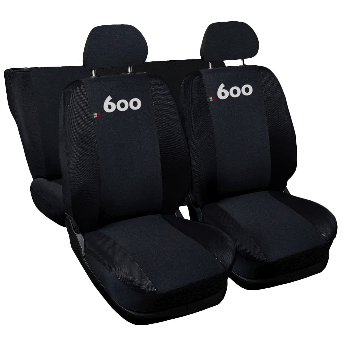 Auto Accessori Lupex - Sitzbezüge für Autositz, kompatibel Autositzbezüge für 600, schwarz, Made in Italy, Set Sitzbezüge für Vorder- und Rücksitze, Polyester-Gewebe, Auto-Innenbezüge Auto Accessori Lupex - Sitzbezüge für Autositz, kompatibel Autositzbezüge für 600, schwarz, Made in Italy, Set Sitzbezüge für Vorder- und Rücksitze, Polyester-Gewebe, Auto-Innenbezüge von Auto Accessori Lupex