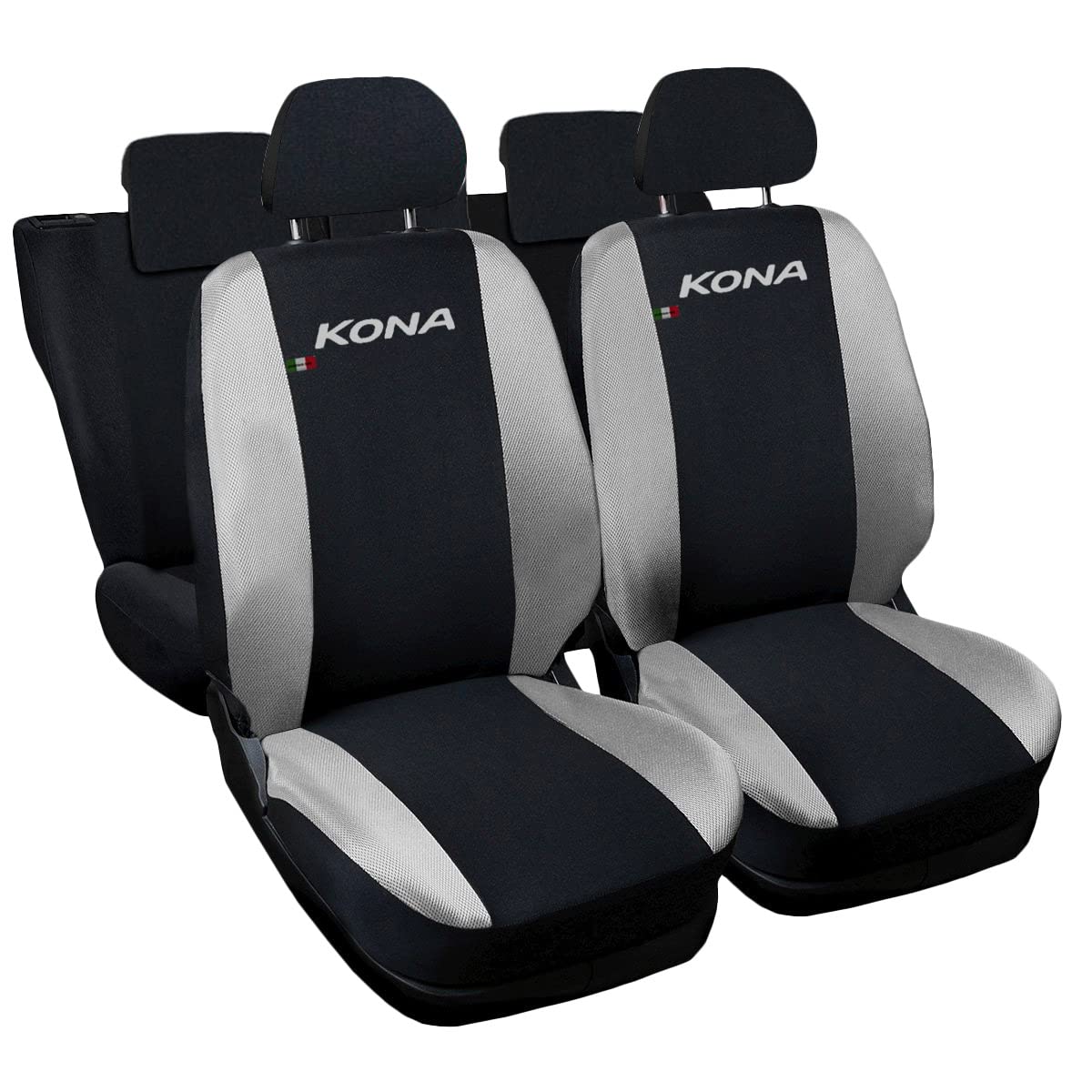 Auto Accessori Lupex - Sitzbezüge für Autositz, kompatibel Autositzbezüge für Kona, schwarz hellgrau, Made in Italy, Set Sitzbezüge für Vorder- und Rücksitze, Polyester-Gewebe, Auto-Innenbezüge Auto Accessori Lupex - Sitzbezüge für Autositz, kompatibel Autositzbezüge für Kona, schwarz hellgrau, Made in Italy, Set Sitzbezüge für Vorder- und Rücksitze, Polyester-Gewebe, Auto-Innenbezüge von Auto Accessori Lupex