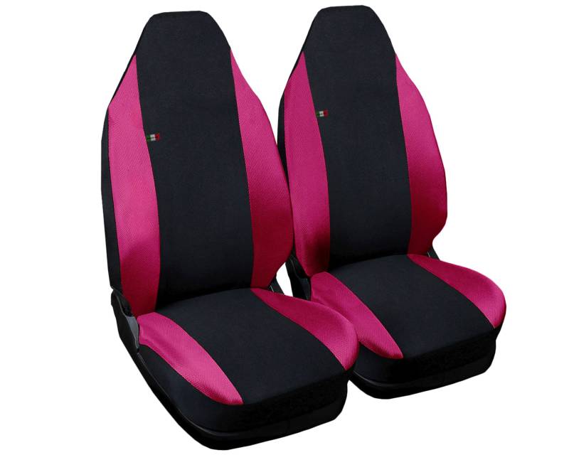 Auto Accessori Lupex - Sitzbezüge für Autositz, kompatibel Autositzbezüge für Smart Fortwo Zweite Serie, Schwarz Fuchsia | 451 | Made in Italy | Sitzbezug Set Paar Vorne | Innensitze von Auto Accessori Lupex