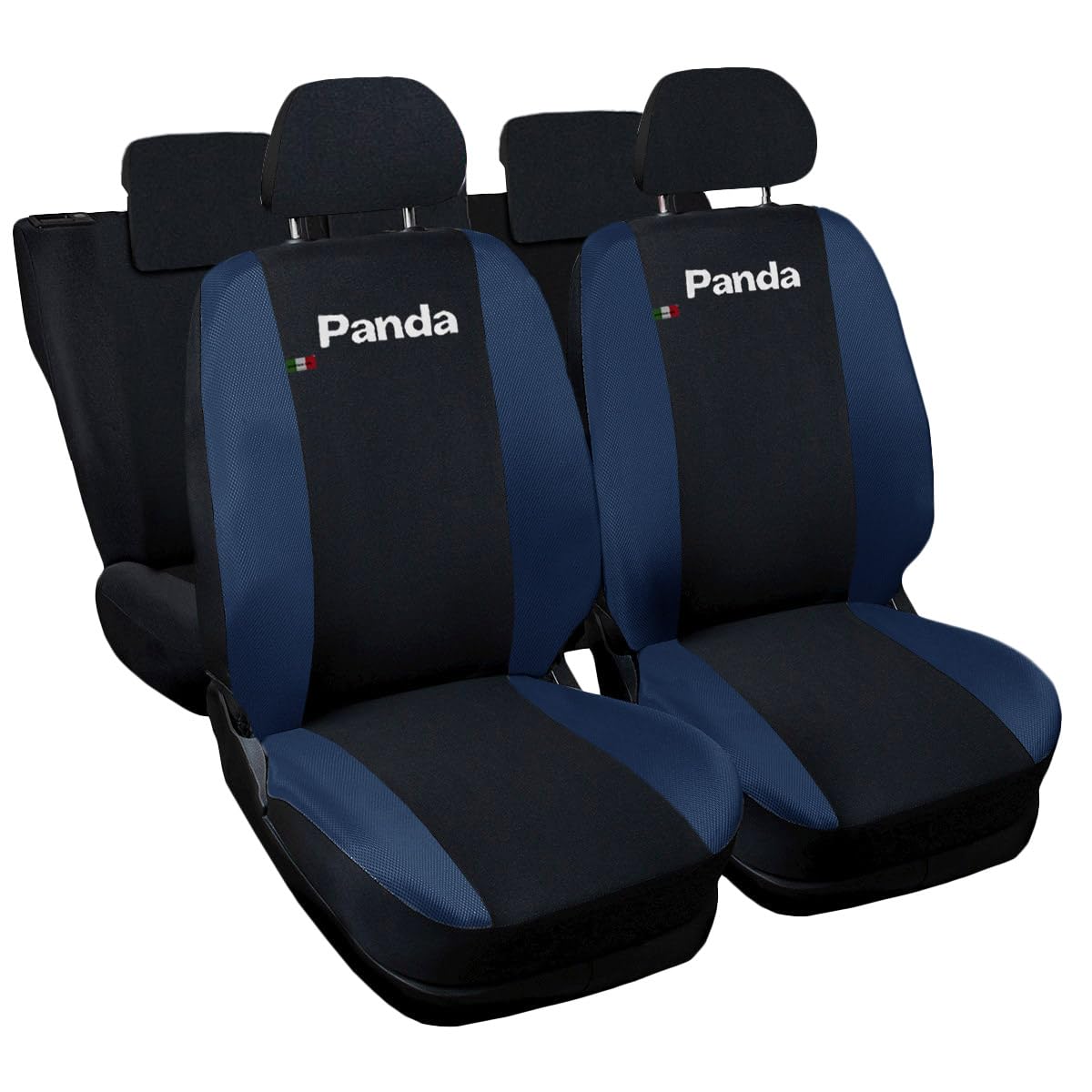 Auto Accessori Lupex - Sitzbezüge kompatibel mit Panda Easy und Hybrid mit Rückenlehne 40E60, Polyestergewebe, Farbe schwarz dunkelblau Auto Accessori Lupex - Sitzbezüge kompatibel mit Panda Easy und Hybrid mit Rückenlehne 40E60, Polyestergewebe, Farbe schwarz dunkelblau von Auto Accessori Lupex