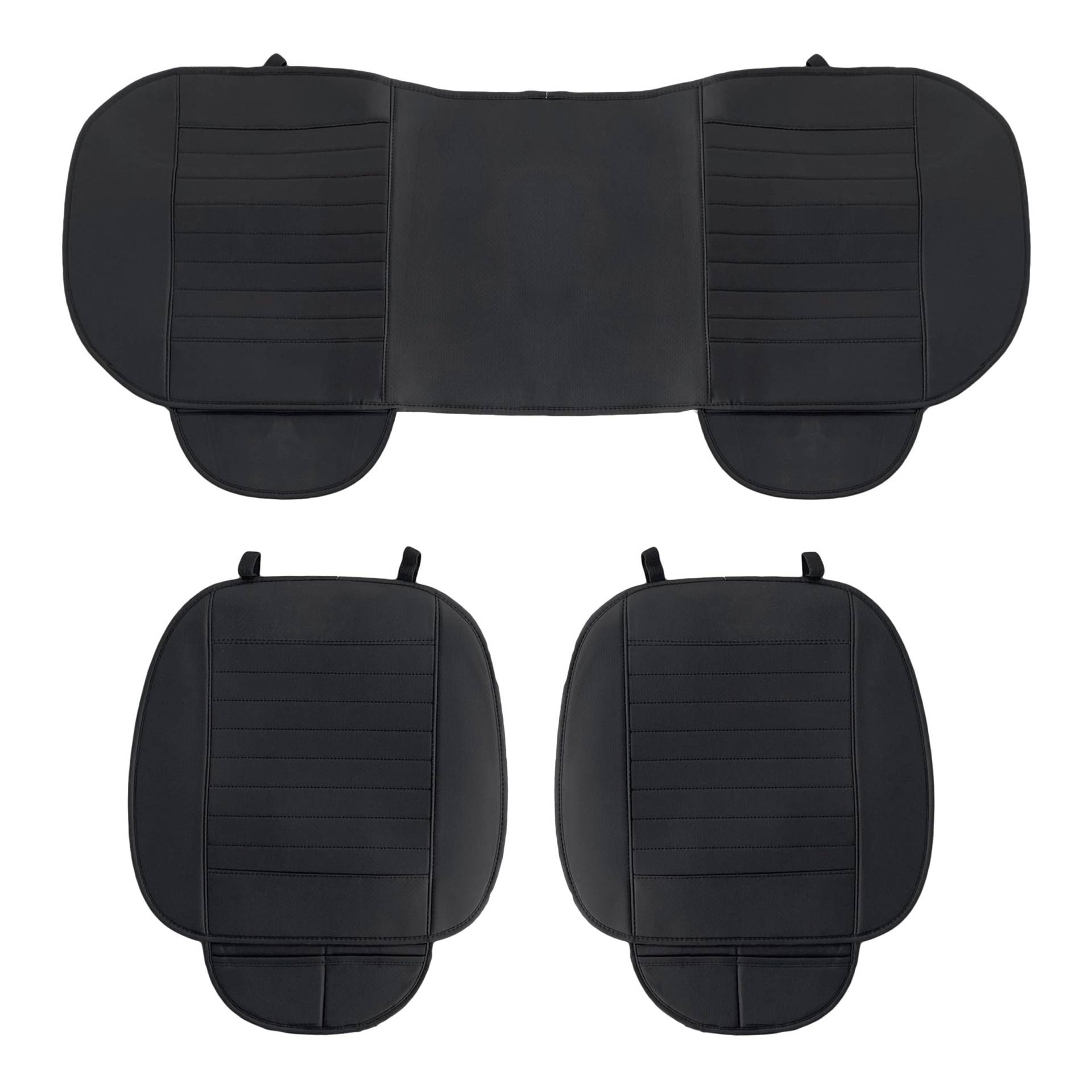 Auto Accessori Lupex Sitzschoner 3 Stück Universal Auto aus PVC Schwarz | Sitzschoner 2 vorne und 1 hinten | Protector Comfort Automotive Kissen für den Innenraum von Auto Accessori Lupex