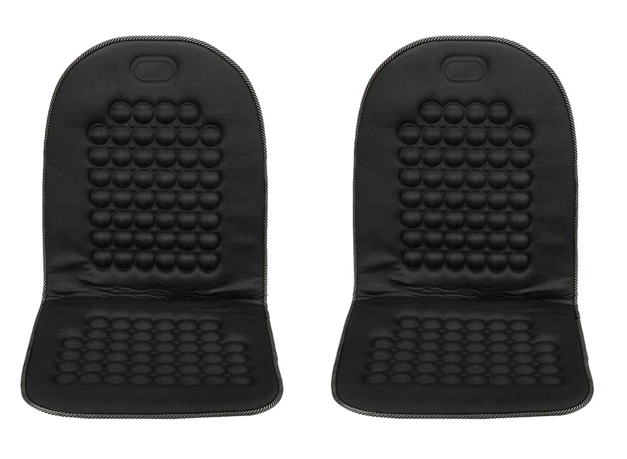 Auto Accessori Lupex Universal-Sitzbezüge, 1 Paar, Material: Polyester, Vordersitzbezüge, Set mit 92 Massagebällen, für Autositze, Lieferwagen, Busse, LKW, Bürostuhl (schwarz) von Auto Accessori Lupex