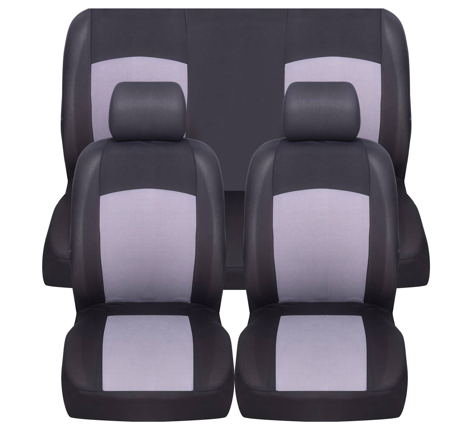Auto Accessori Lupex Universal-Sitzbezüge für Vorder- und Rücksitze, weich, bequem, atmungsaktiv, Schutz für Nutzsitze - grau von Auto Accessori Lupex